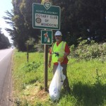 Ray and our Club's Adopt-a-Highway sign, located on Highway 1 between Jack Peters Creek and Little Lake Road.