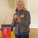 Cornelia talks with the club about Rotary Park and the Rotary Foundation.